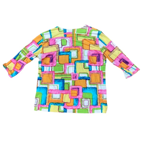 Woman’s Paris Line stretchy bright colored blouse size 1X - Picture 4 of 4